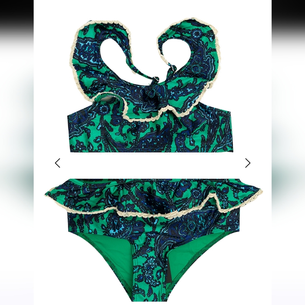 Zimmermann Kids Tiggy Scoop Ruffle Bikini Set Size 10